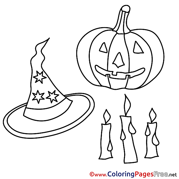 Objects Halloween Coloring Pages free