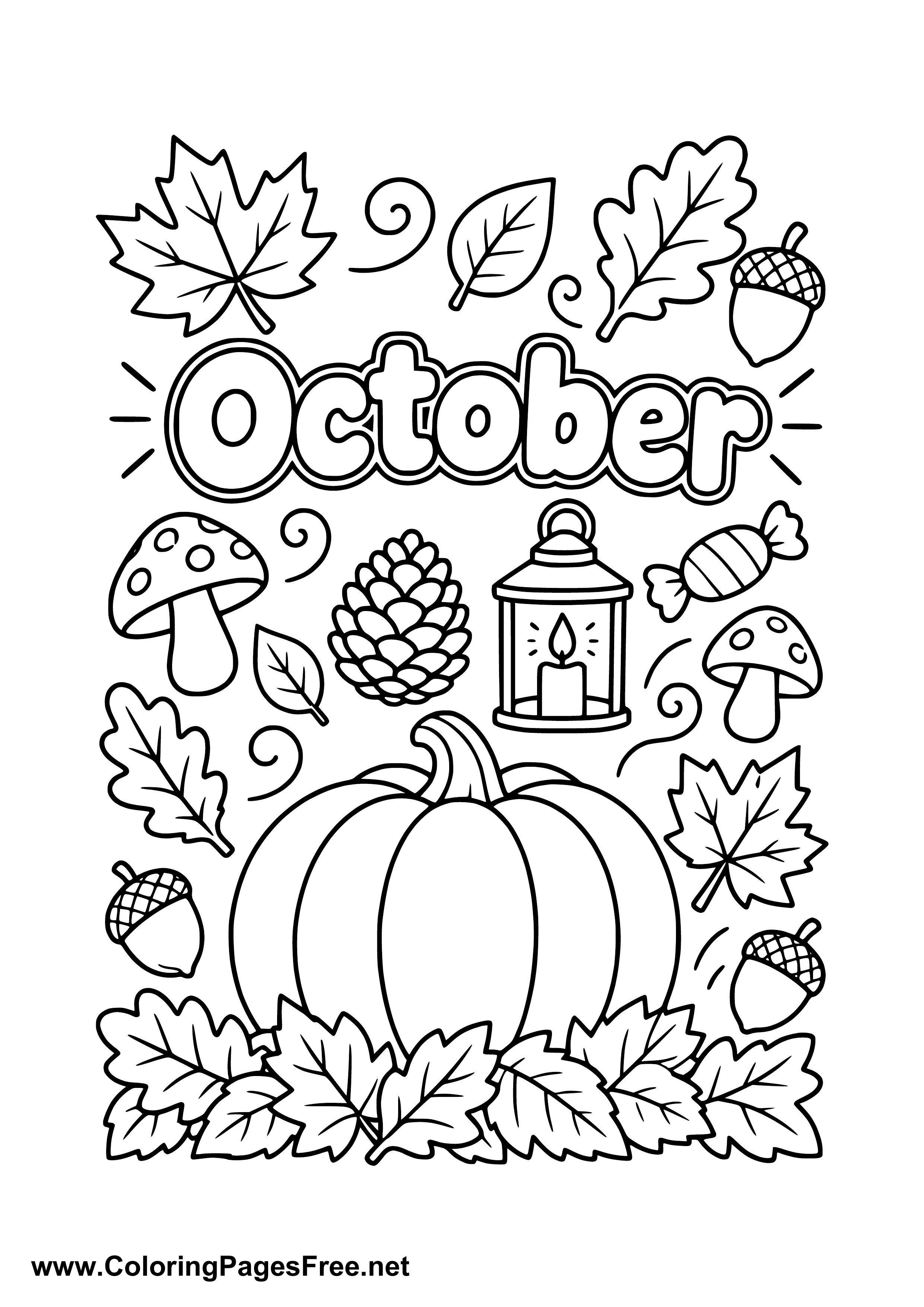 October Coloring Page to Print