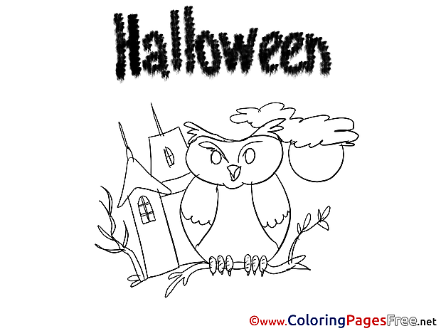 Owl House Halloween Colouring Sheet free