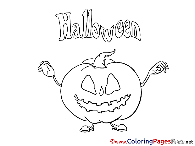 Pumpkin for Kids Halloween Colouring Page