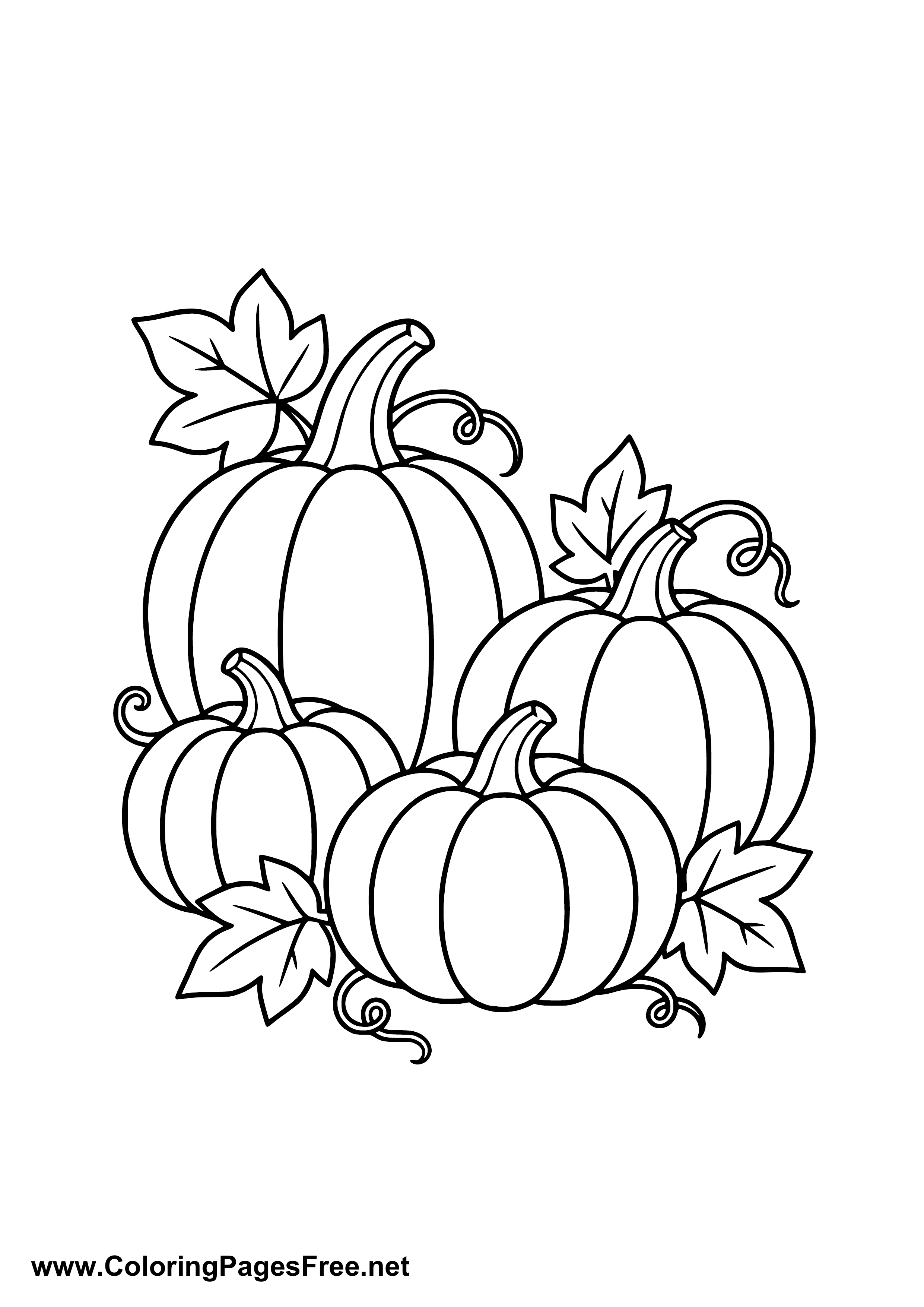 Pumpkins in Autumn Coloring Page