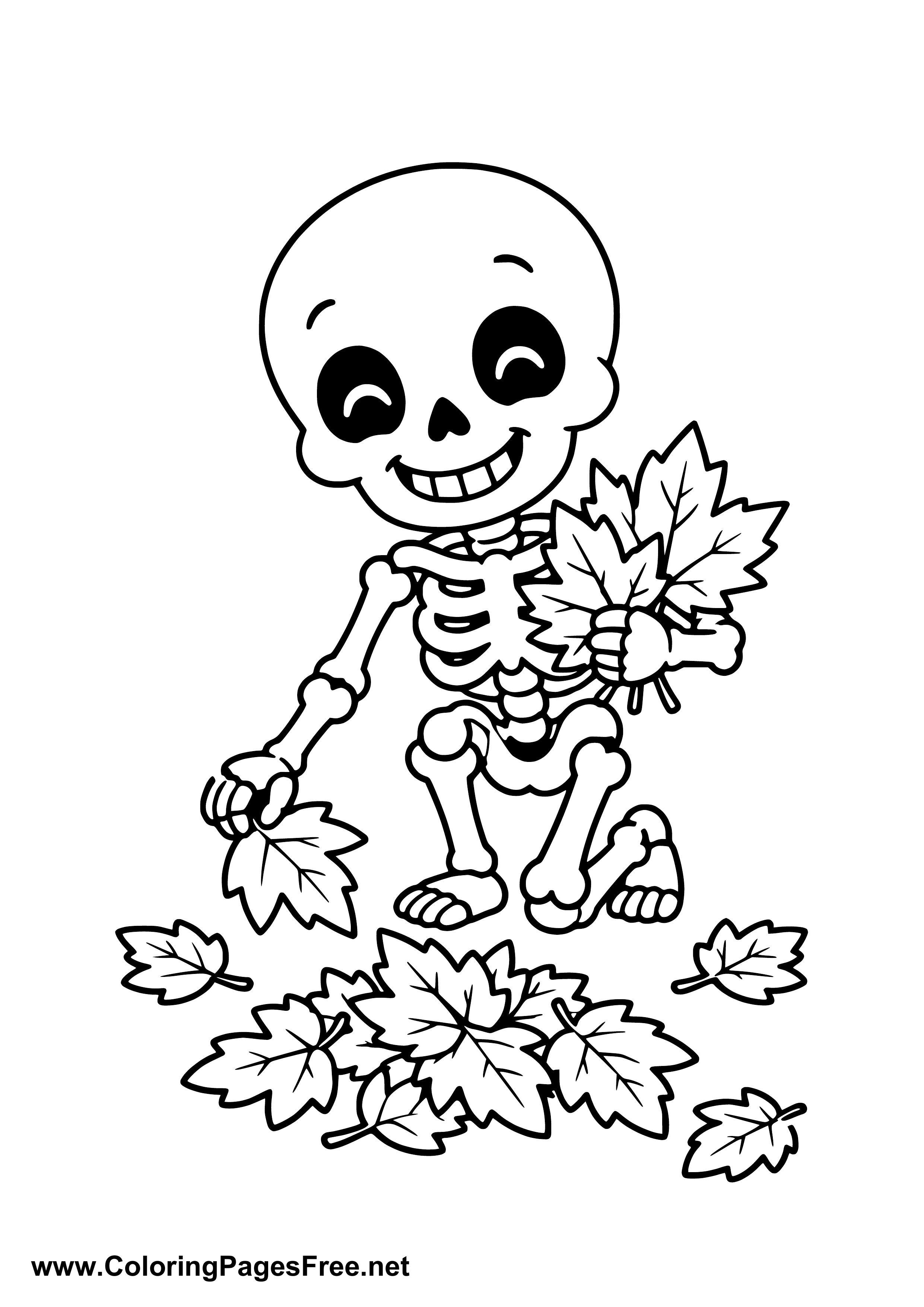 Skeleton Coloring Page Halloween