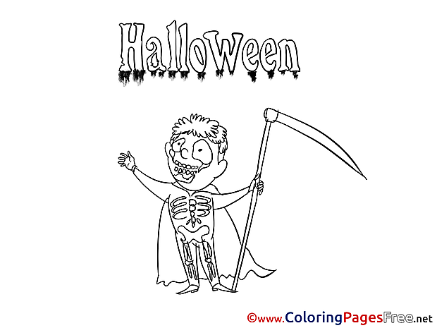 Skeleton Coloring Pages Halloween