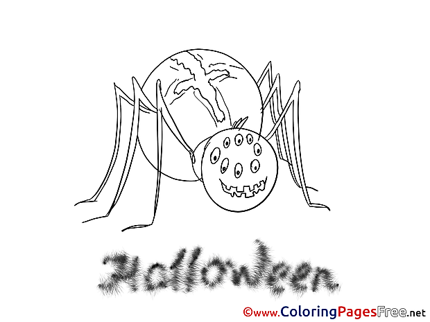 Spider Colouring Page Halloween free
