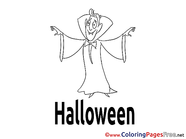 Vampire Colouring Sheet download Halloween
