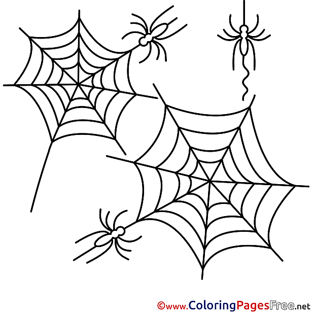 Web Halloween Coloring Pages Spider free