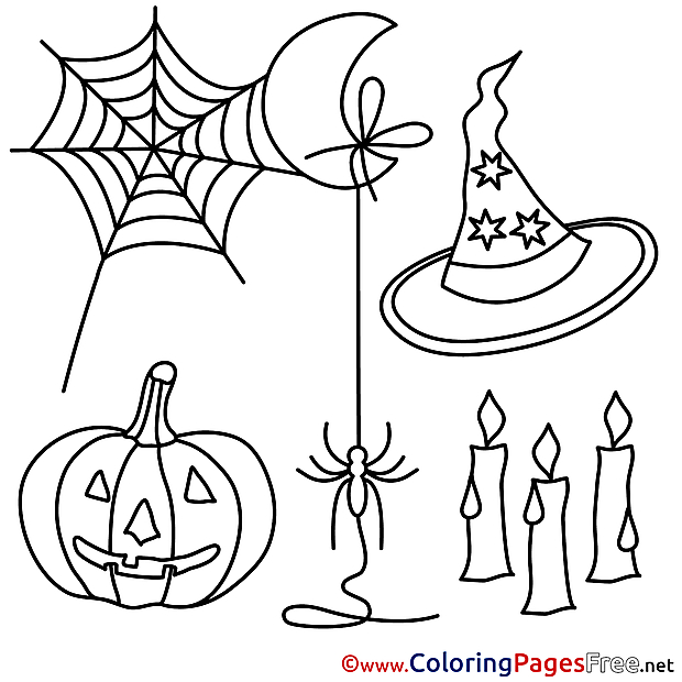 Web Spiders printable Halloween Coloring Sheets