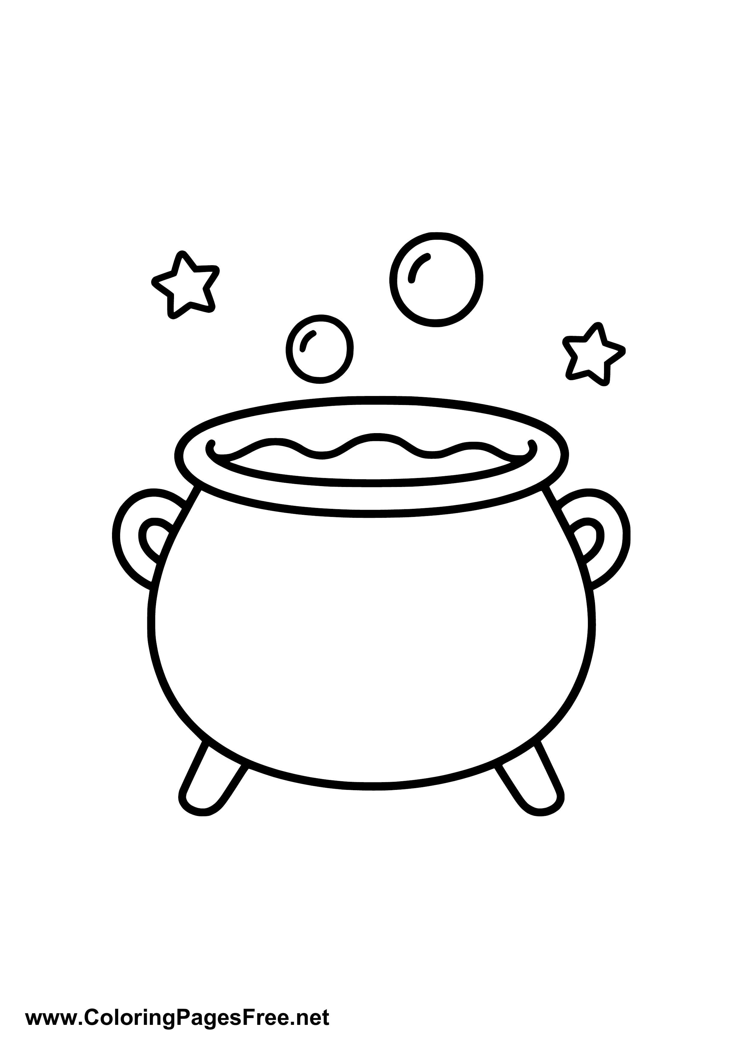 Witch Cauldron Coloring Page Halloween