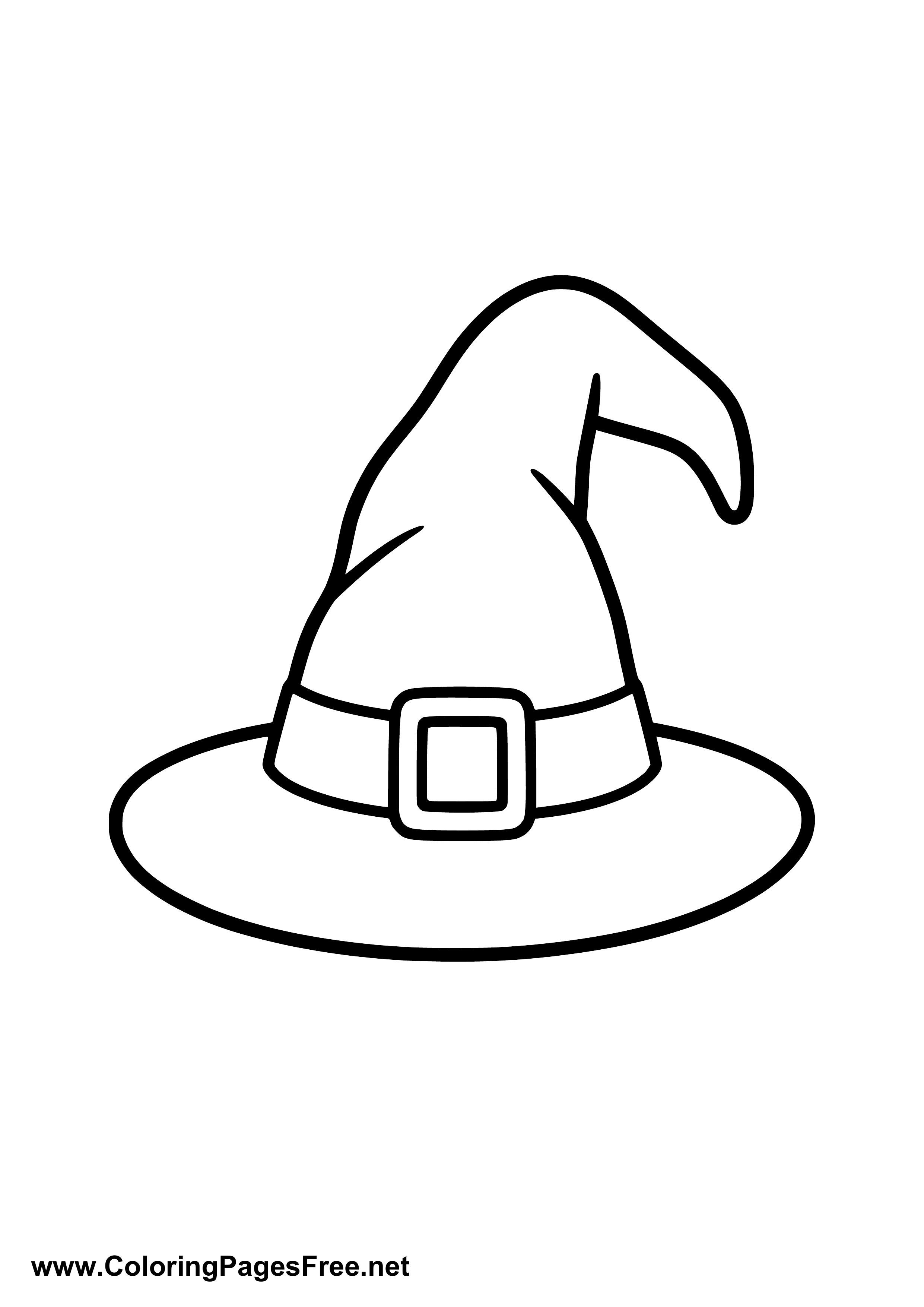 Witch Hat Coloring Page Halloween