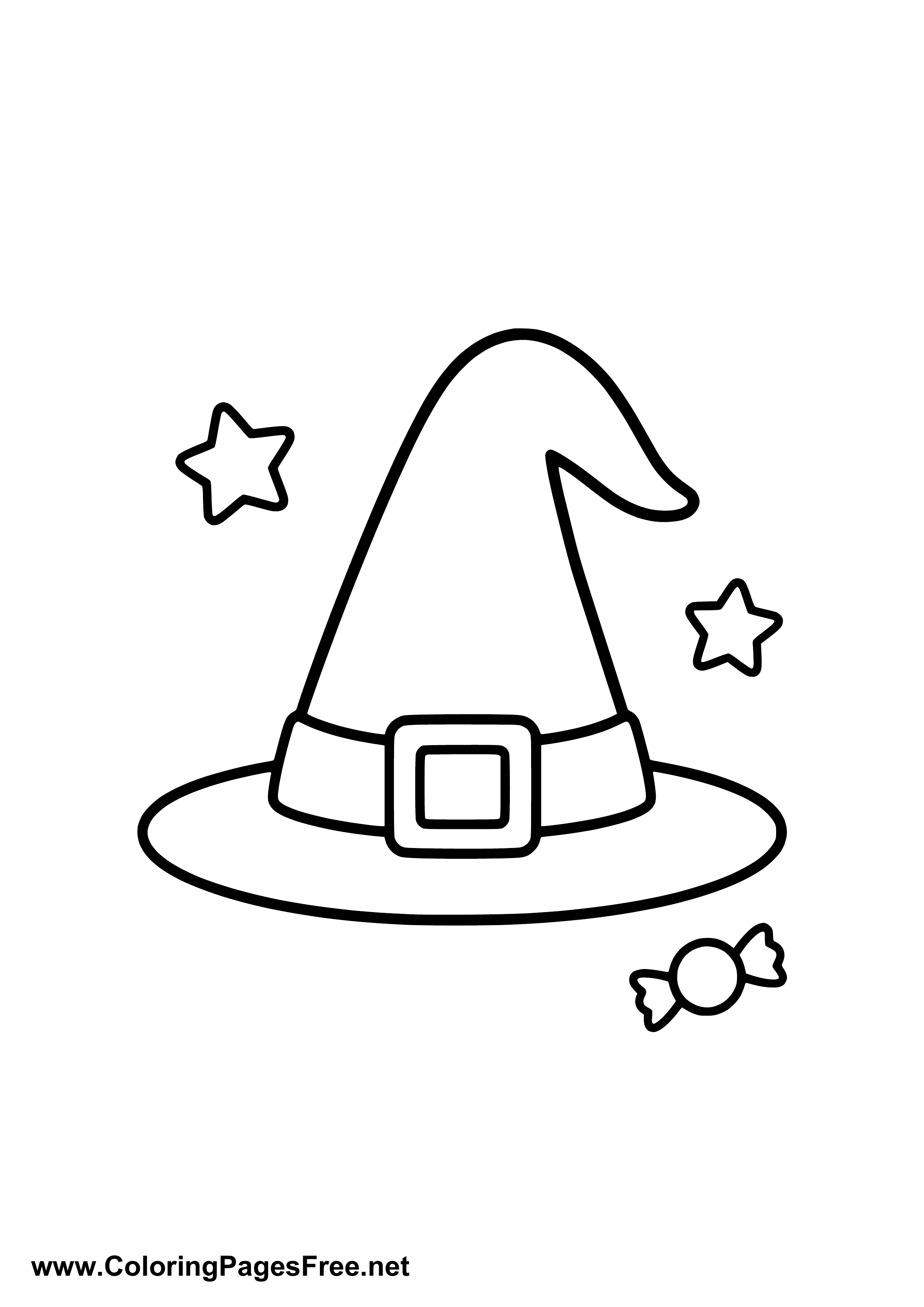 Witch Hat Coloring Page to Print