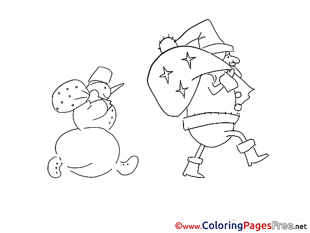 Bag Kids New Year Coloring Pages Presents