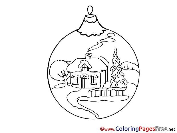 Ball Kids New Year House Coloring Page