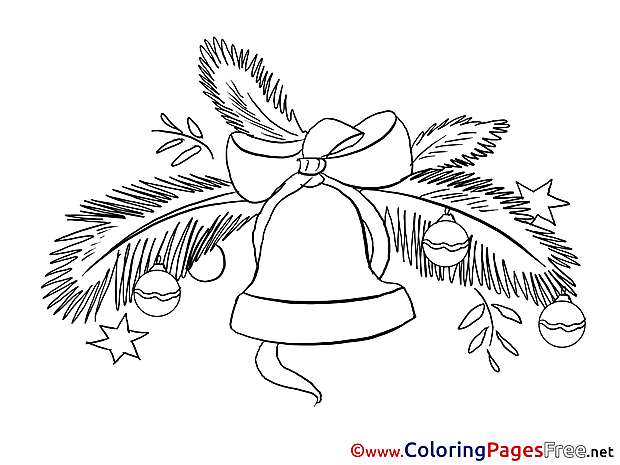 Bell Coloring Sheets New Year free