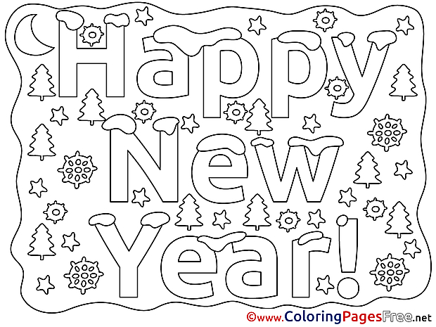 Christmas Eve Kids New Year Coloring Pages