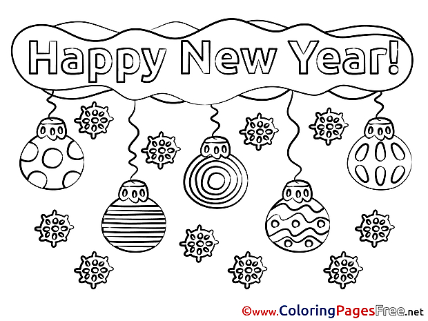 Decoration New Year free Coloring Pages