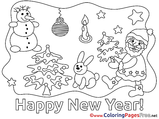 Eve New Year Colouring Sheet free