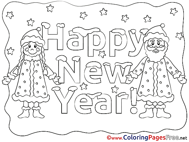 Happy New Year Coloring Pages free