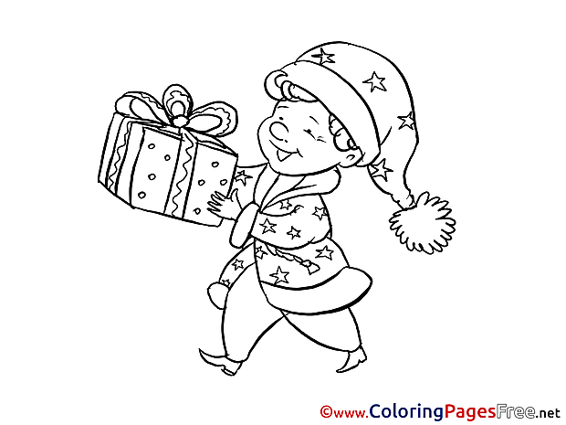 Present printable Coloring Pages New Year