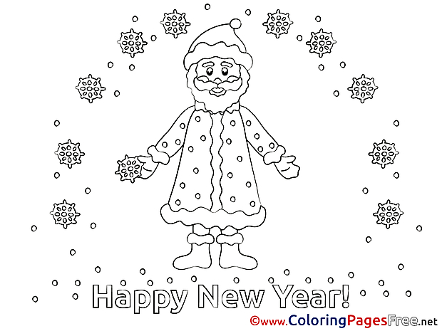 Santa Claus Colouring Sheet download New Year