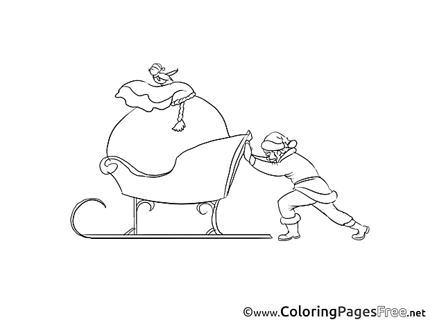 Sleigh Coloring Sheets New Year free