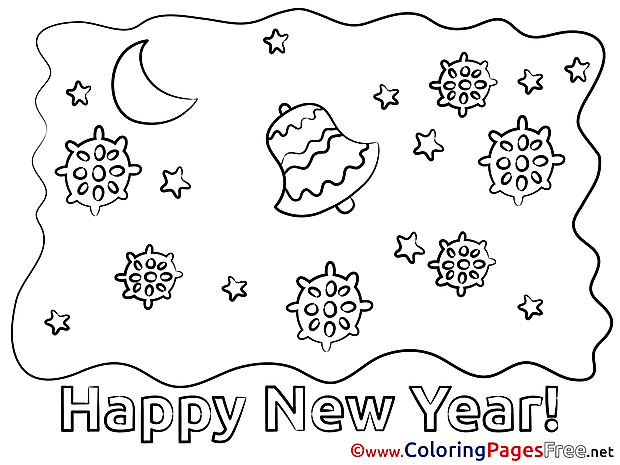 Snowflakes for Kids New Year Colouring Page