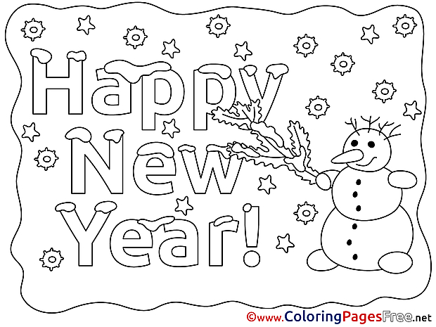 Snowman Coloring Sheets New Year free