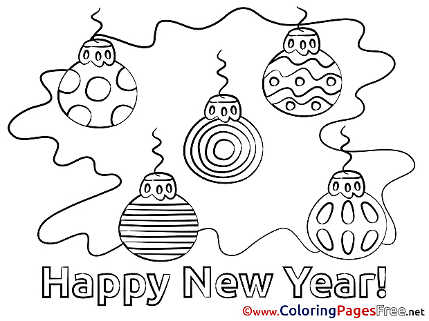 Toys free Colouring Page New Year