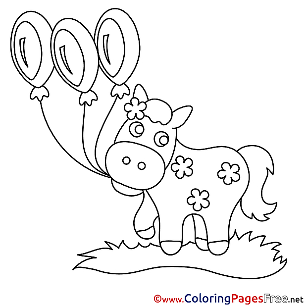 Balloons Children download Colouring Page