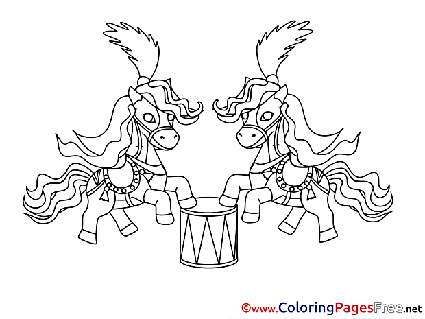 Circus Horse printable Coloring Sheets download