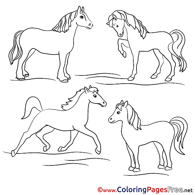 Coloring Sheets Horses download free