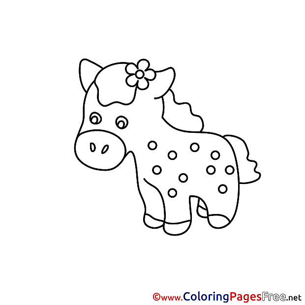 Drawing Pony Kids download Coloring Pages