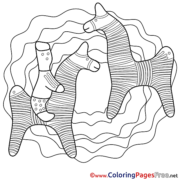 Figurines Horses Children download Colouring Page