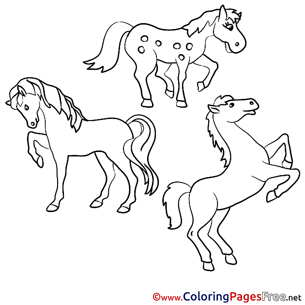 For free Horses Coloring Pages download