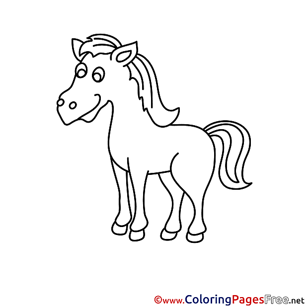 For Kids Horse printable Colouring Page