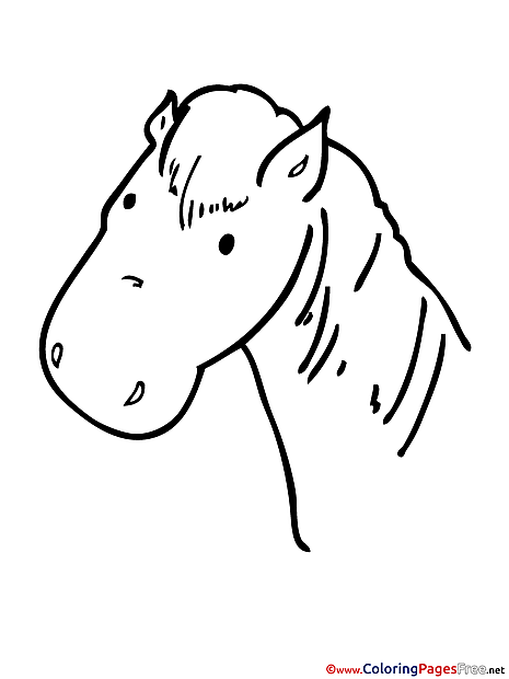 Head Horse Colouring Page printable free