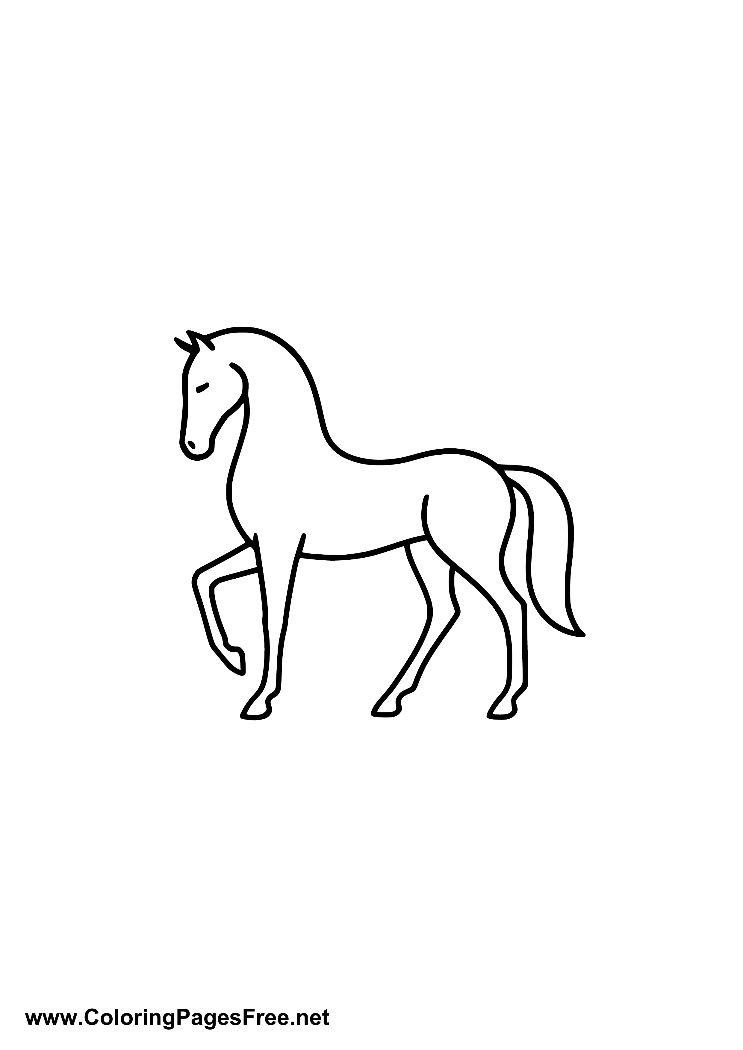 Horse Silhouette Coloring Page Download as PDF