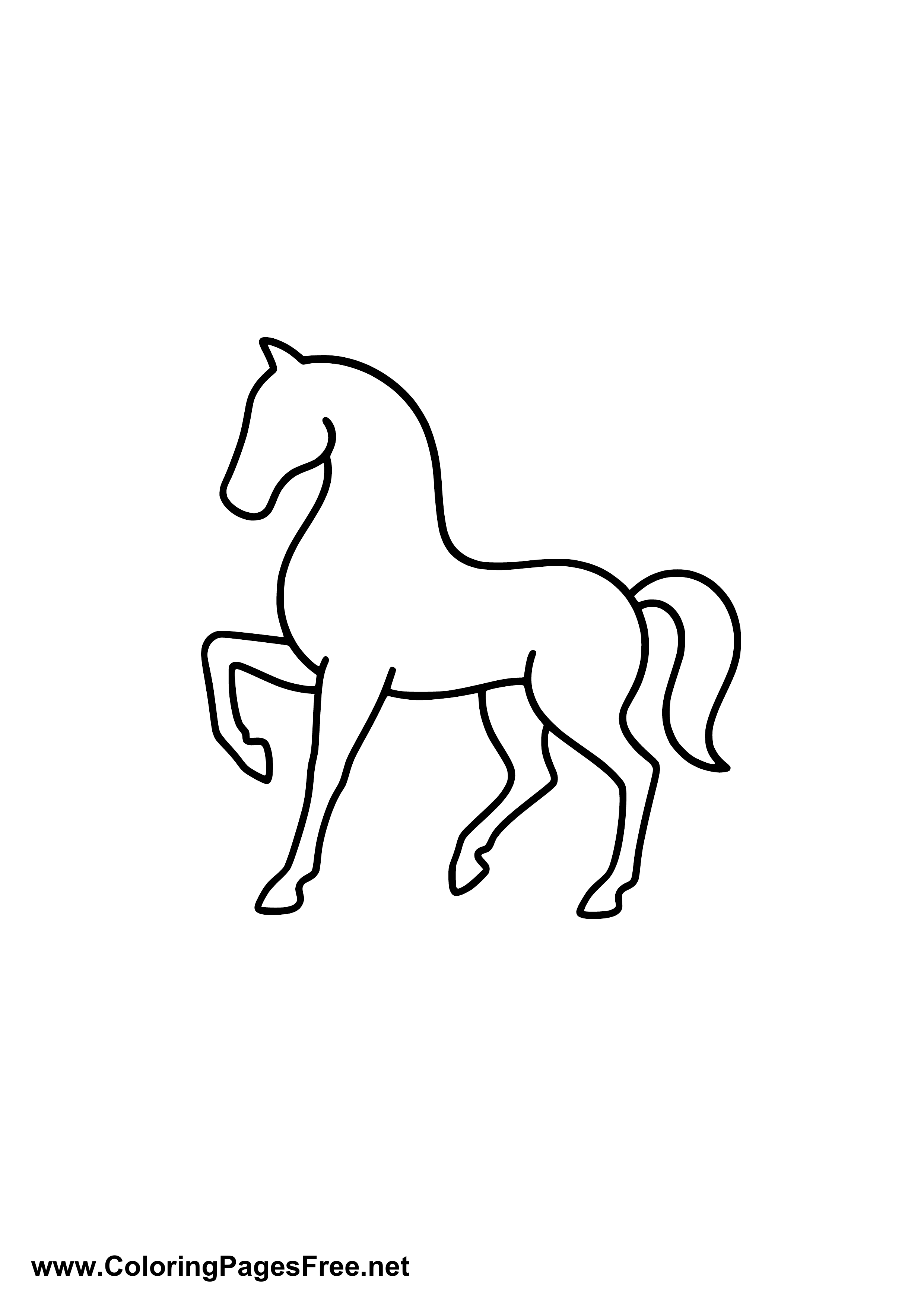 Horse Silhouette Coloring Page Download PDF