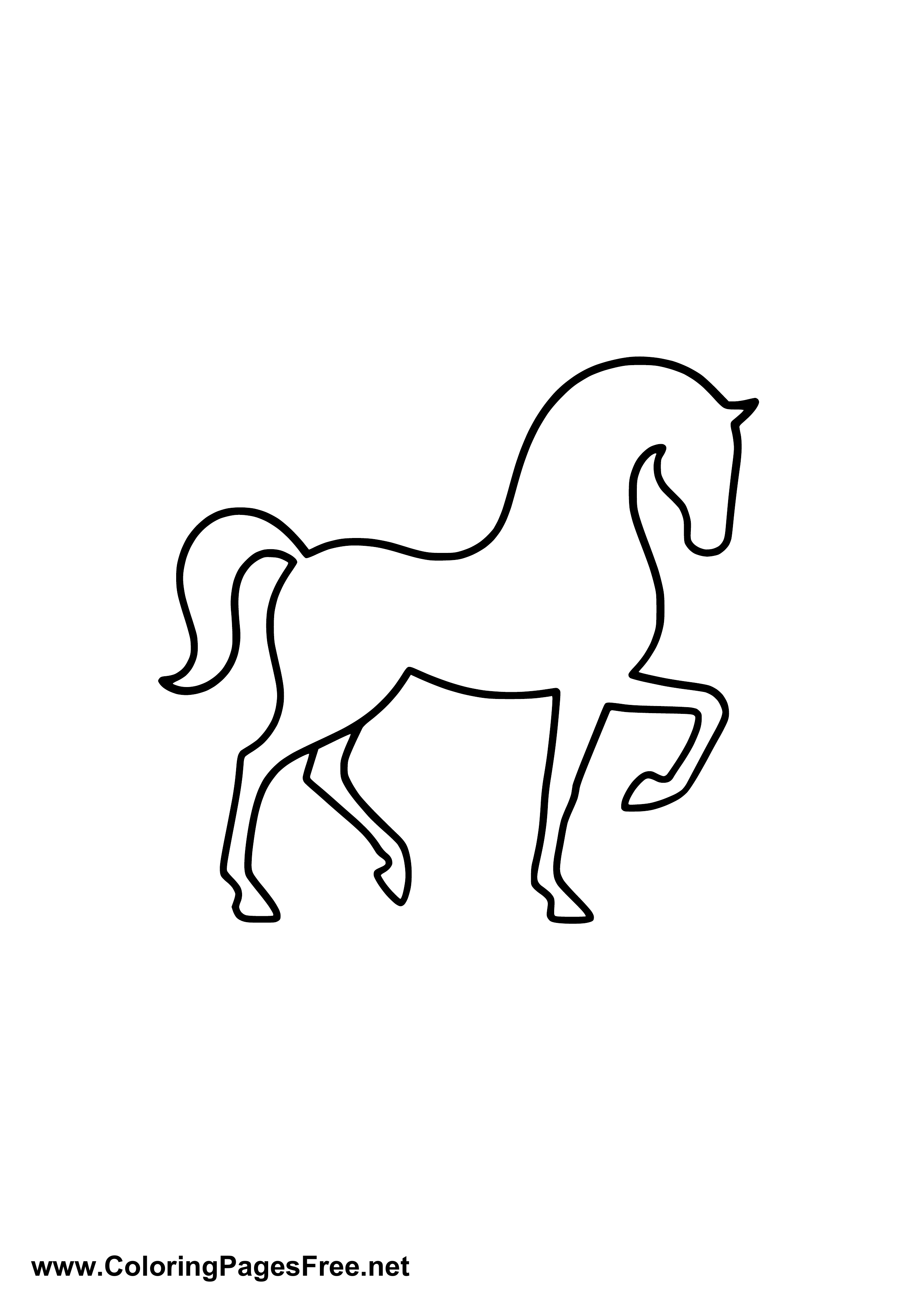 Horse Silhouette PDF Coloring Sheet