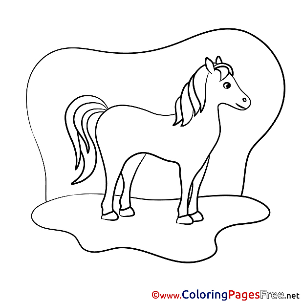 Meadow Horse Coloring Pages for free