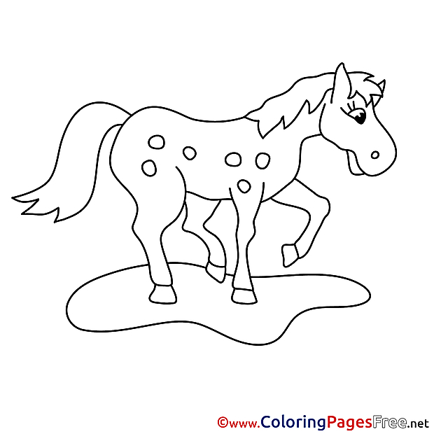 Meadow Horse for Children free Coloring Pages