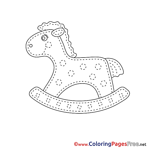 Rocking-Horse Colouring Sheet download free