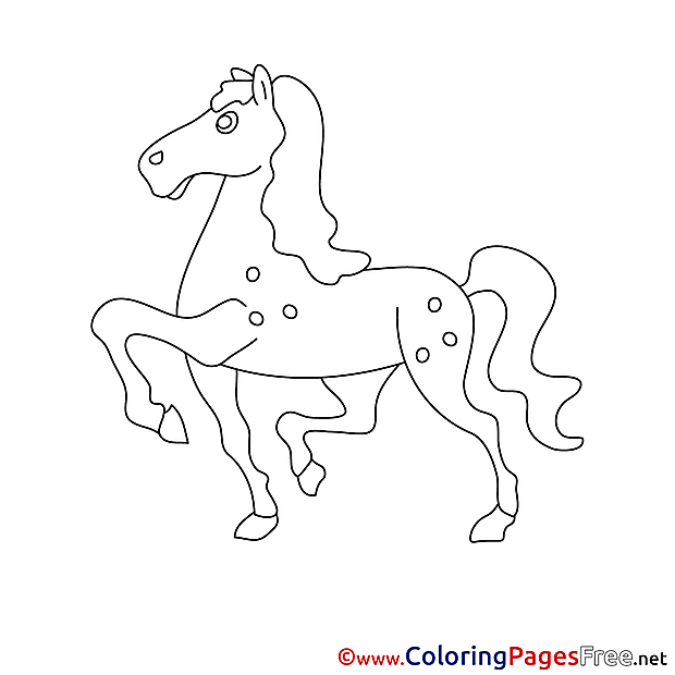 Step Horse for Children free Coloring Pages