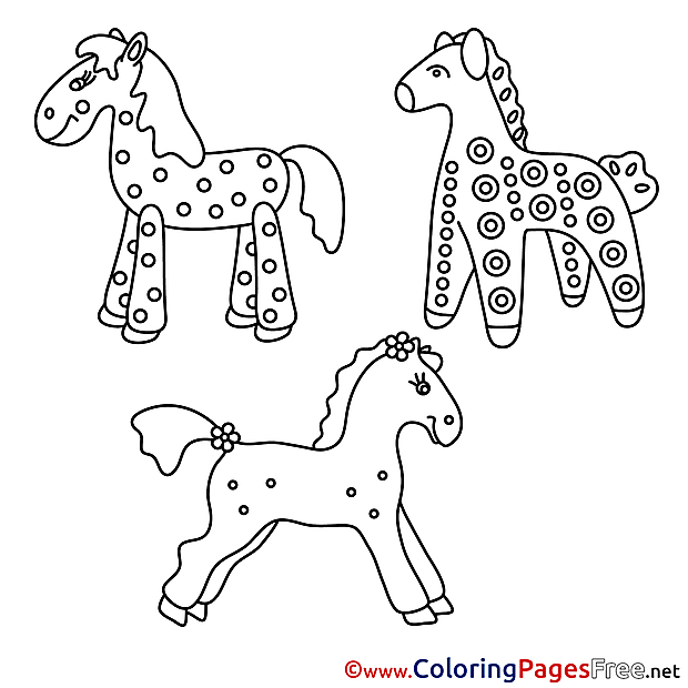 Toy Horses for Children free Coloring Pages