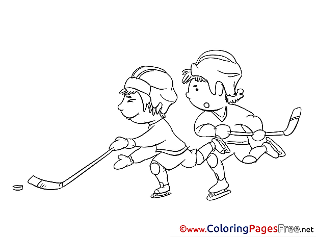 Boys Ice Hockey Player for free Coloring Pages download