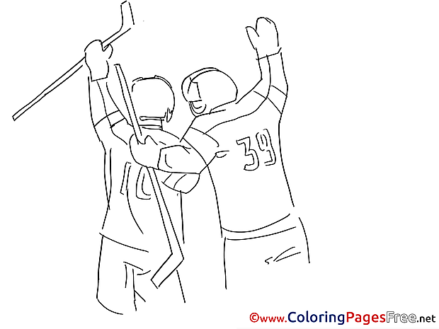 Friends Ice Hockey printable Coloring Pages for free