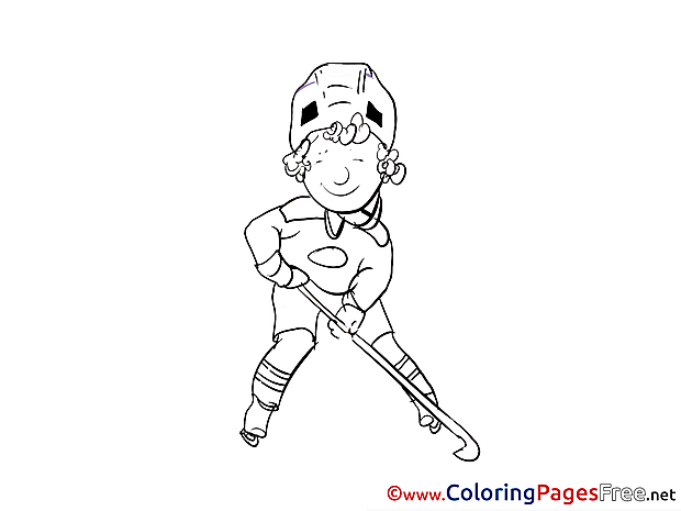Ice Hockey Player Coloring Pages for free