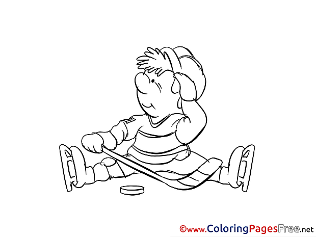 Kid Hockey for free Coloring Pages download