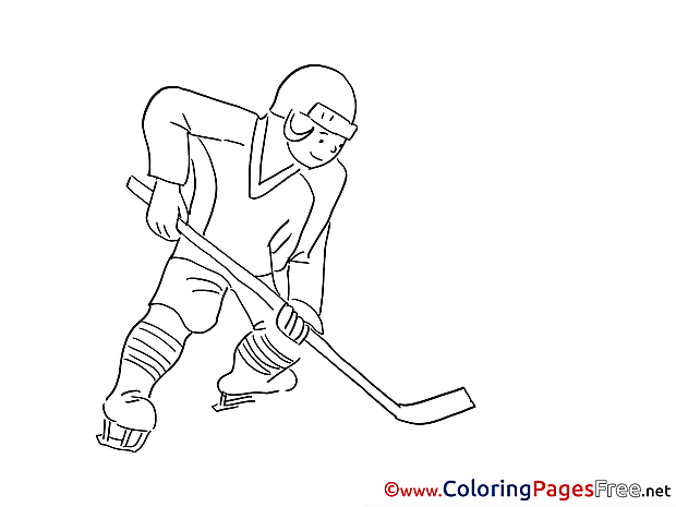 Man Ice Hockey download printable Coloring Pages