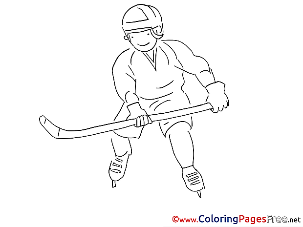 Man Kids Ice Hockey download Coloring Pages