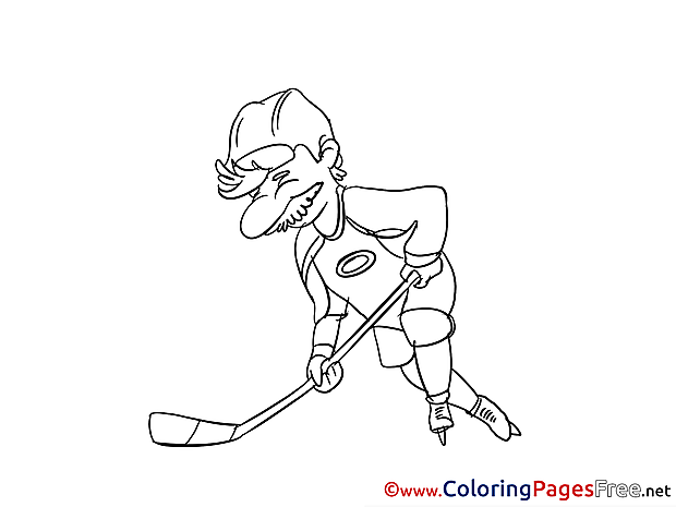 Old Man Ice Hockey Coloring Pages for free